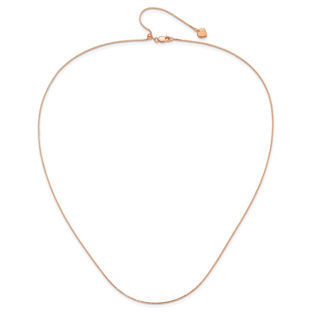 30 Inch Sterling Silver Rose Gold-Plated Adjustable .85mm Box Chain Necklace