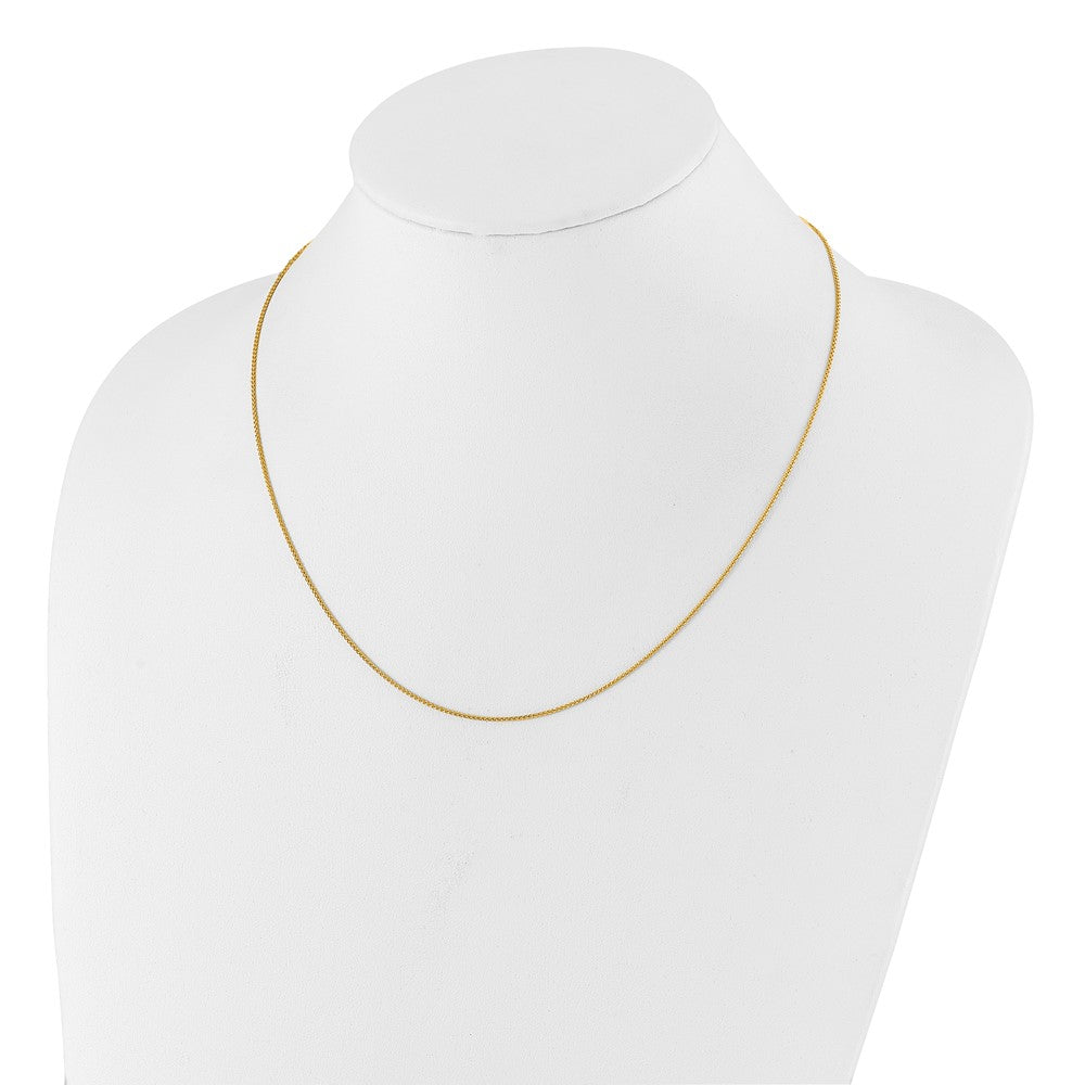 3 Inch Gold Plated Sterling Silver Adjustable 1mm Spiga Chain Necklace