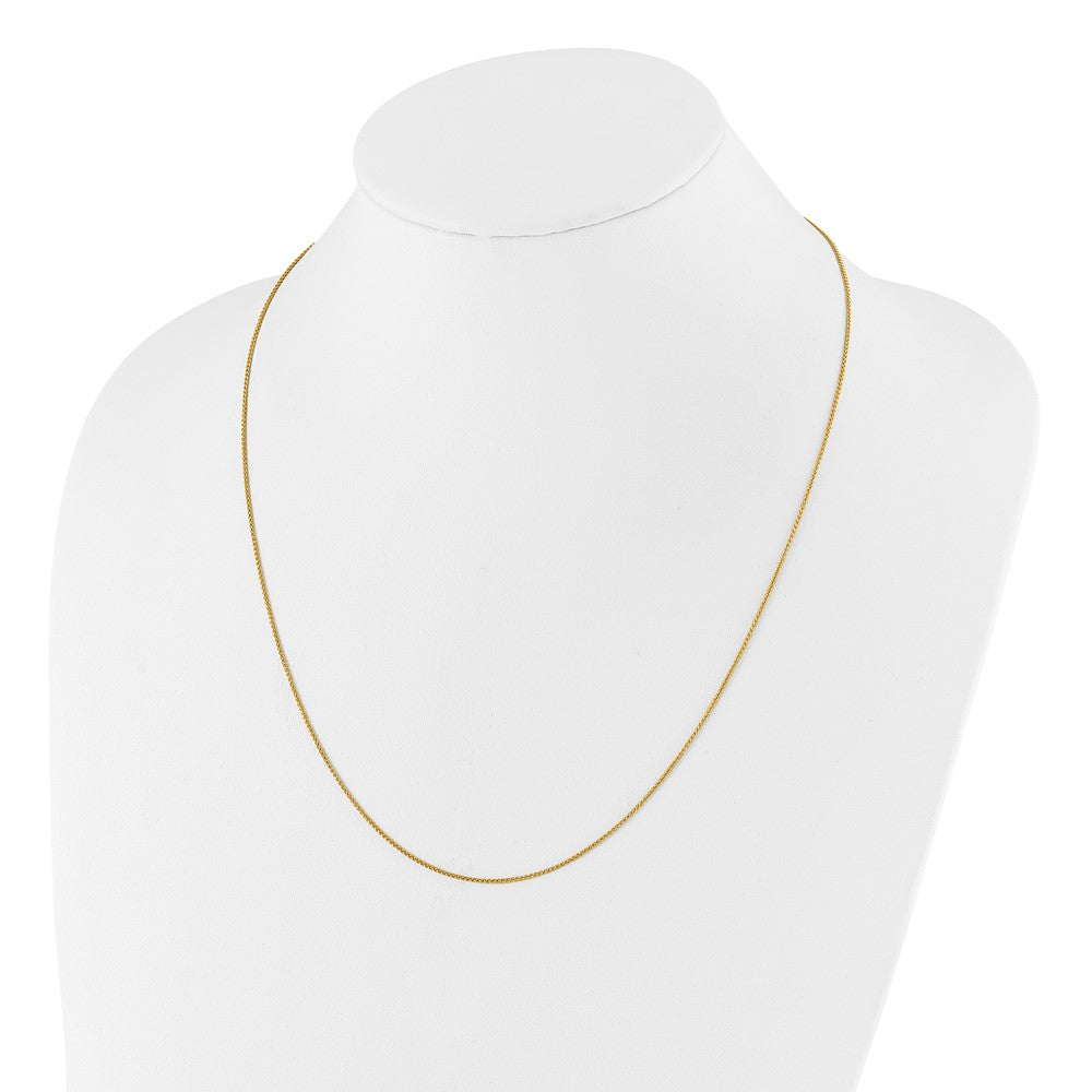 3 Inch Gold Plated Sterling Silver Adjustable 1mm Spiga Chain Necklace