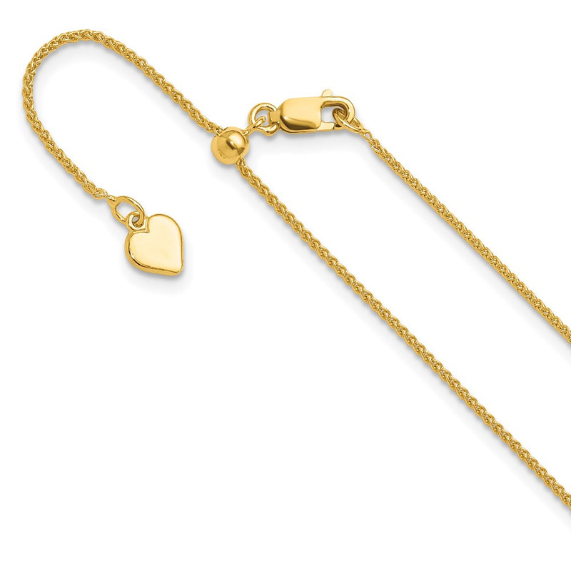 3 Inch Gold Plated Sterling Silver Adjustable 1mm Spiga Chain Necklace
