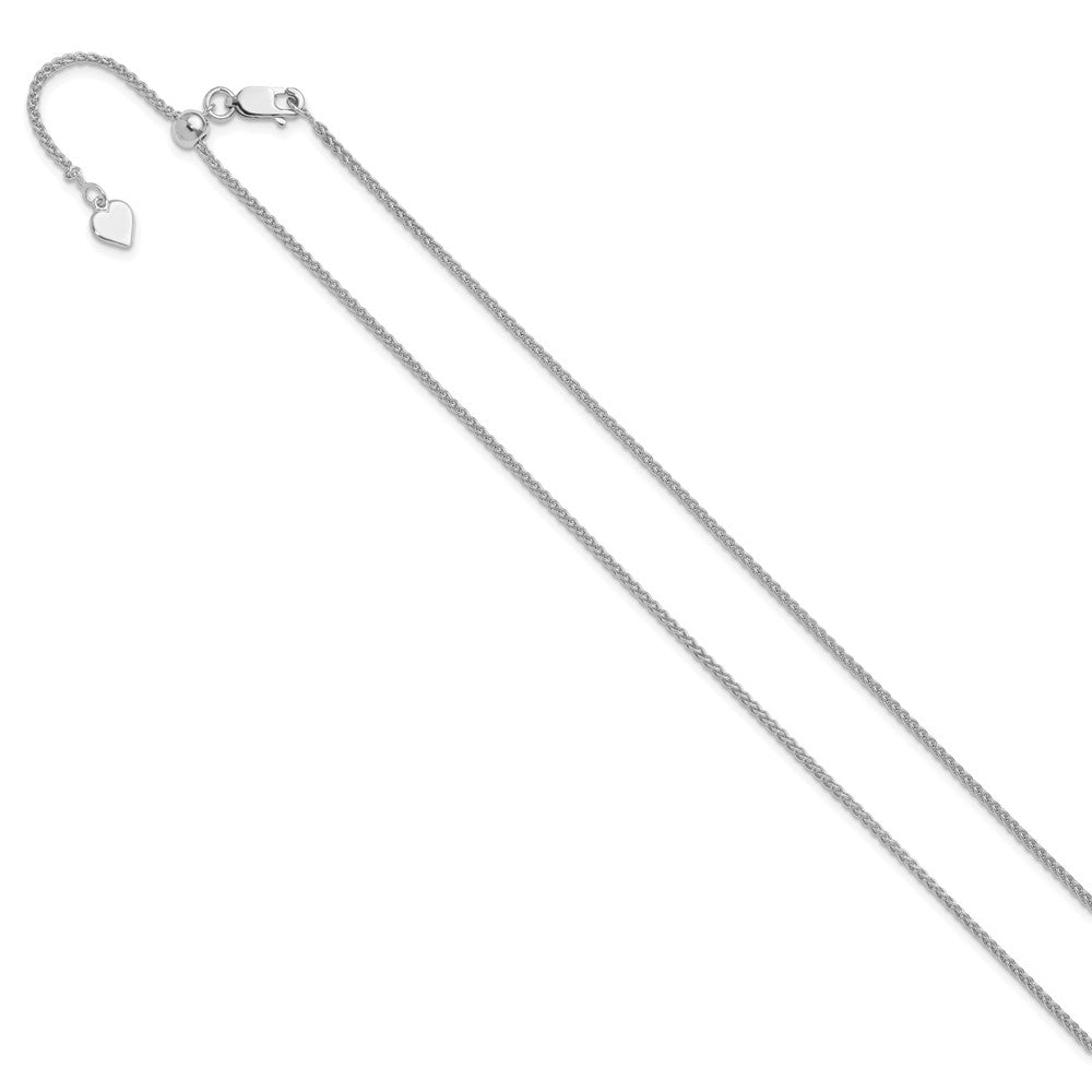 Sterling Silver Adjustable 1.5mm Spiga Chain Necklace