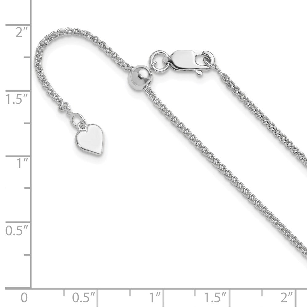 Sterling Silver Adjustable 1.5mm Spiga Chain Necklace