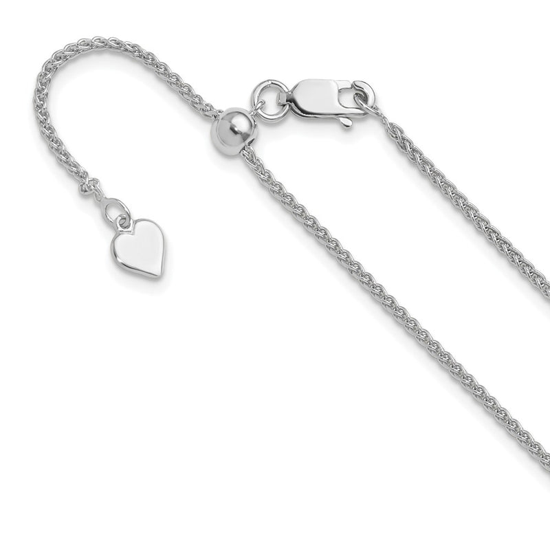 Sterling Silver Adjustable 1.5mm Spiga Chain Necklace