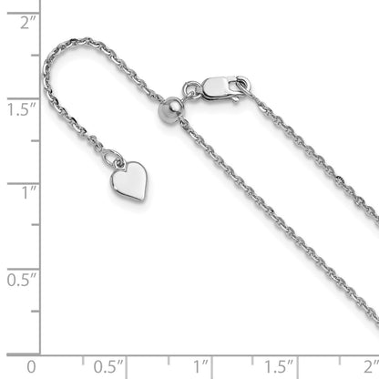 Sterling Silver Adjustable 1.75mm Cable Chain Necklace