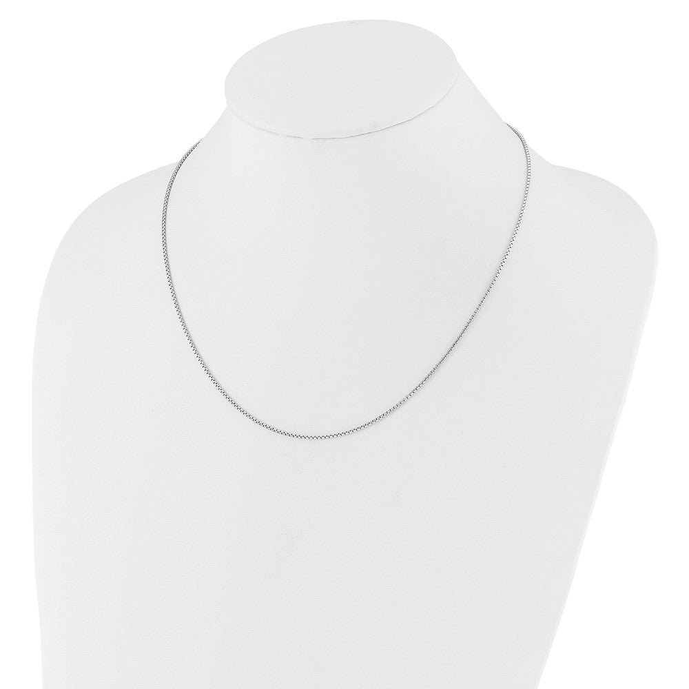 3 Inch Sterling Silver Rh Plated Adjustable 1.25mm Round Box Chain Necklace