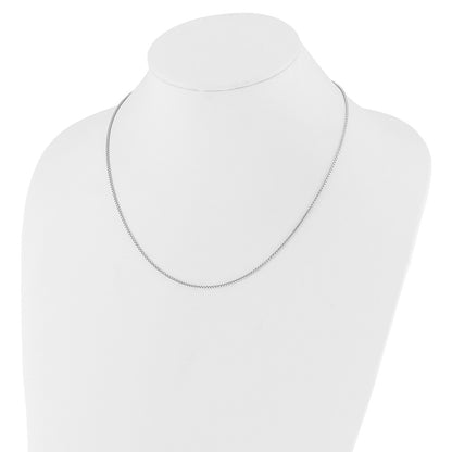 3 Inch Sterling Silver Rh Plated Adjustable 1.25mm Round Box Chain Necklace