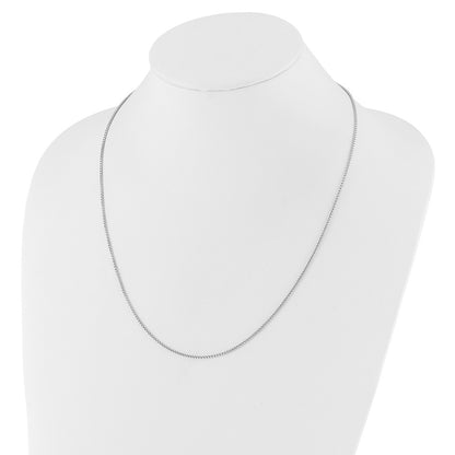 3 Inch Sterling Silver Rh Plated Adjustable 1.25mm Round Box Chain Necklace