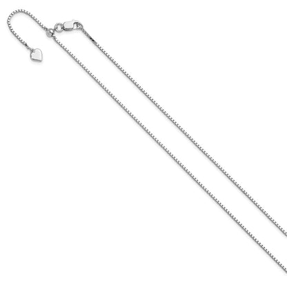 Sterling Silver Adjustable 1.15mm Box Chain Necklace