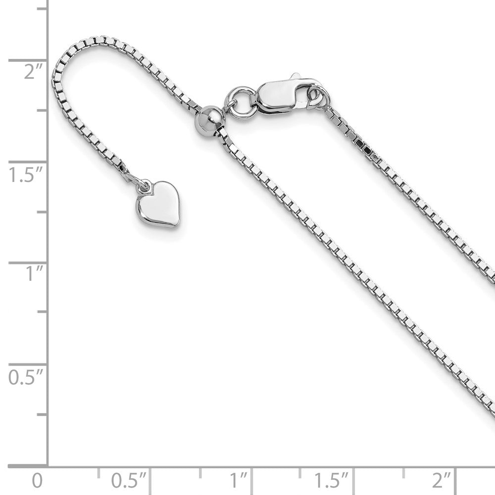 Sterling Silver Adjustable 1.15mm Box Chain Necklace