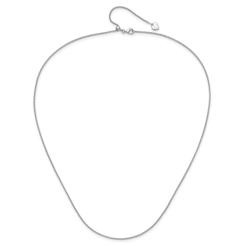 Sterling Silver Adjustable 1.2mm Popcorn Chain Necklace