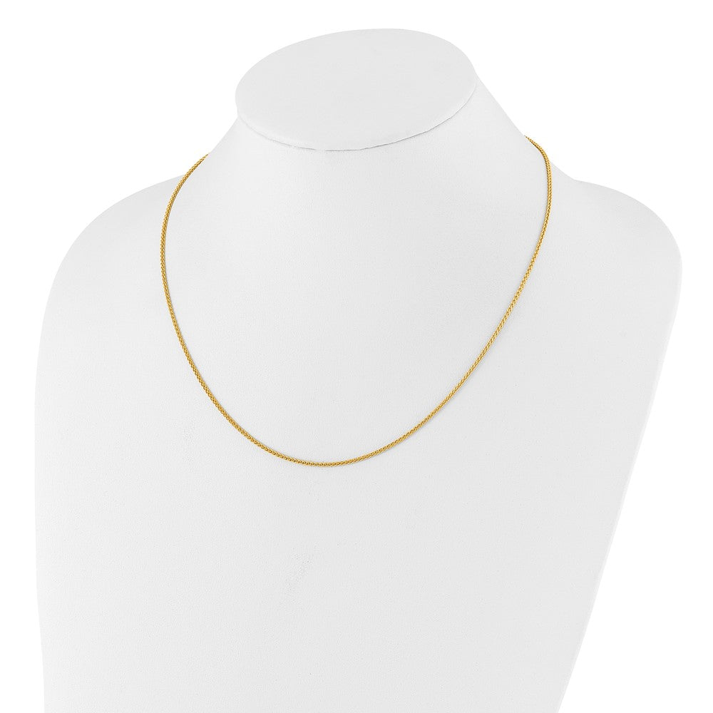 Sterling Silver Gold-Plated Adjustable 1.5mm Spiga Chain Necklace