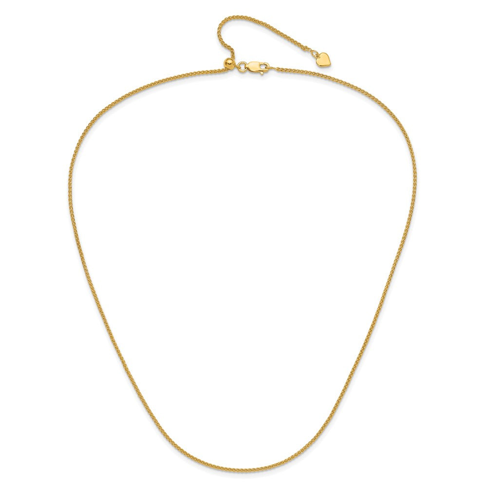 Sterling Silver Gold-Plated Adjustable 1.5mm Spiga Chain Necklace
