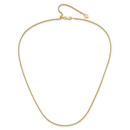 Sterling Silver Gold-Plated Adjustable 1.5mm Spiga Chain Necklace