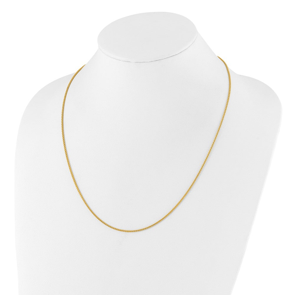 30 Inch Sterling Silver Gold-Plated Adjustable 1.5mm Spiga Chain Necklace