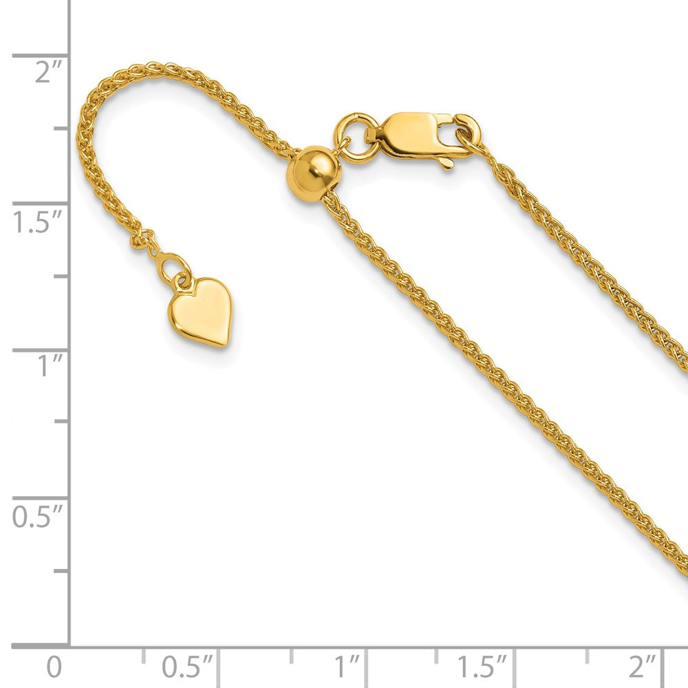 Sterling Silver Gold-Plated Adjustable 1.5mm Spiga Chain Necklace