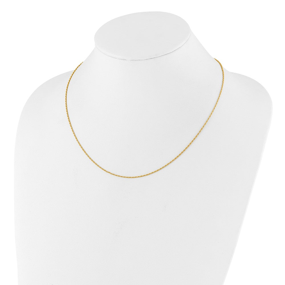 30 Inch Sterling Silver Gold-Plated Adjustable 1.2mm D/C Rope Chain Necklace