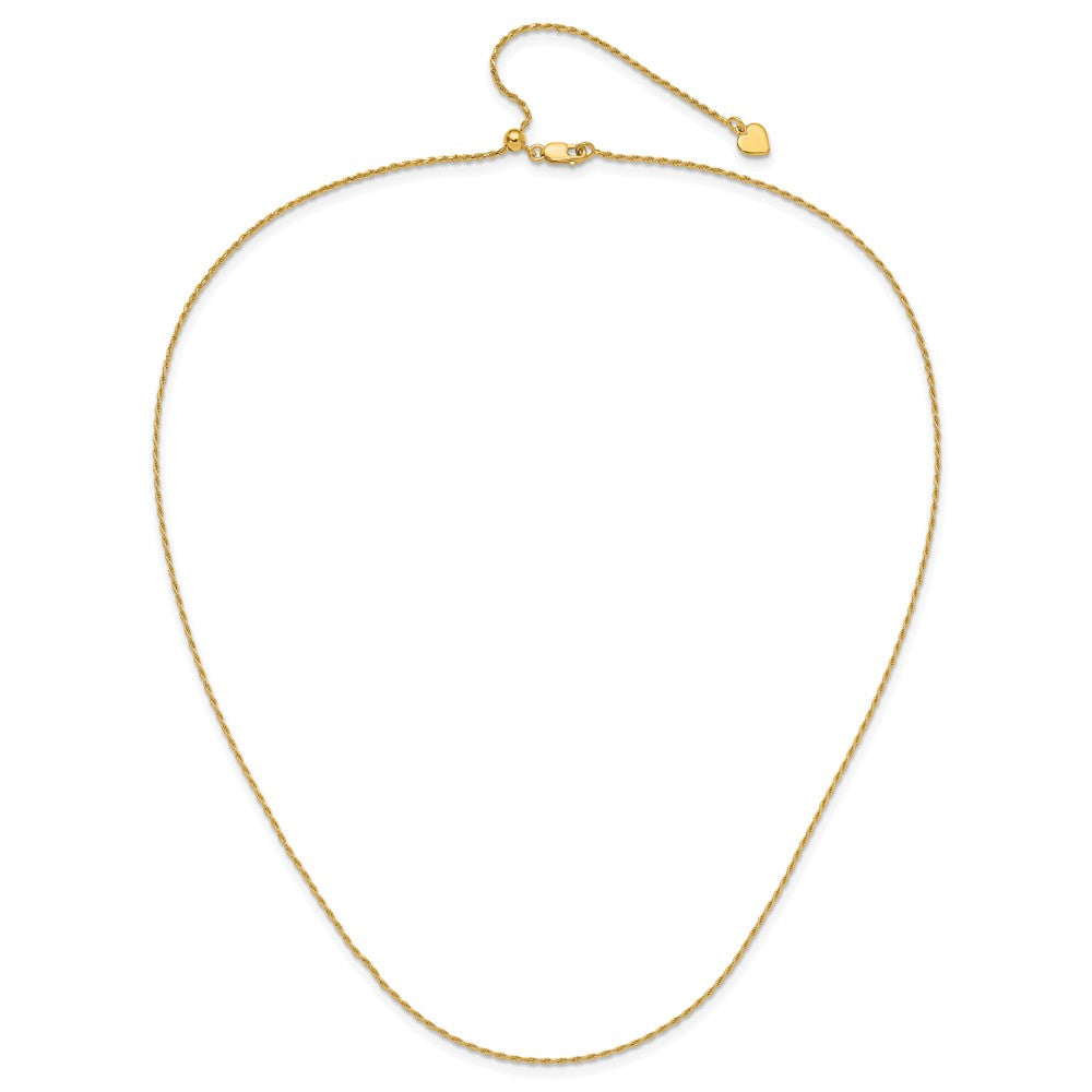 Sterling Silver Gold-Plated Adjustable 1.2mm D/C Rope Chain Necklace