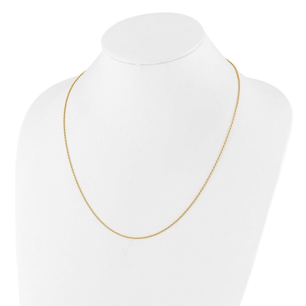 Sterling Silver Gold-Plated Adjustable 1.2mm D/C Rope Chain Necklace