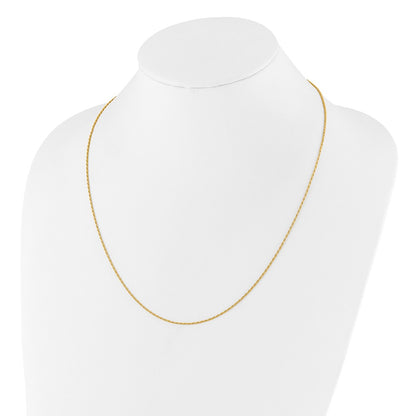 30 Inch Sterling Silver Gold-Plated Adjustable 1.2mm D/C Rope Chain Necklace