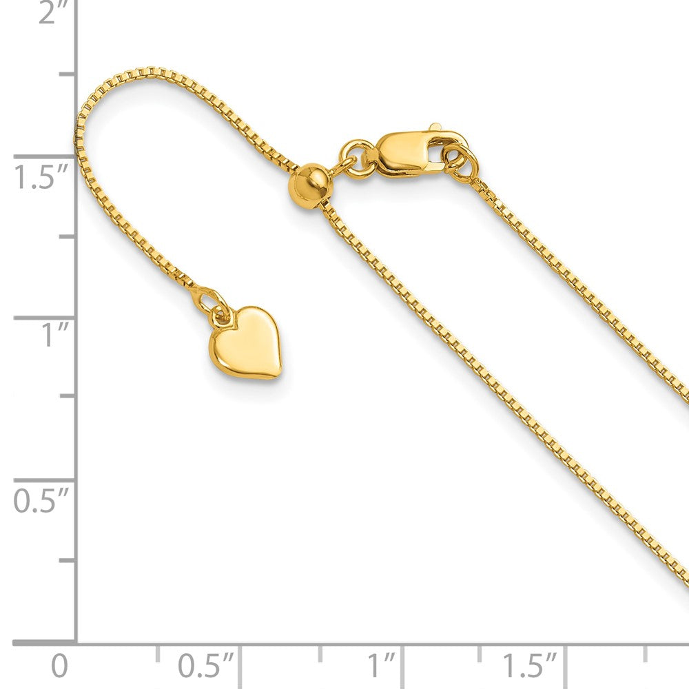 30 Inch Sterling Silver Gold-Plated Adjustable .85mm Box Chain Necklace