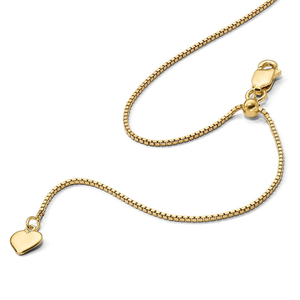 Sterling Silver Gold-Plated Adjustable .85mm Box Chain Necklace