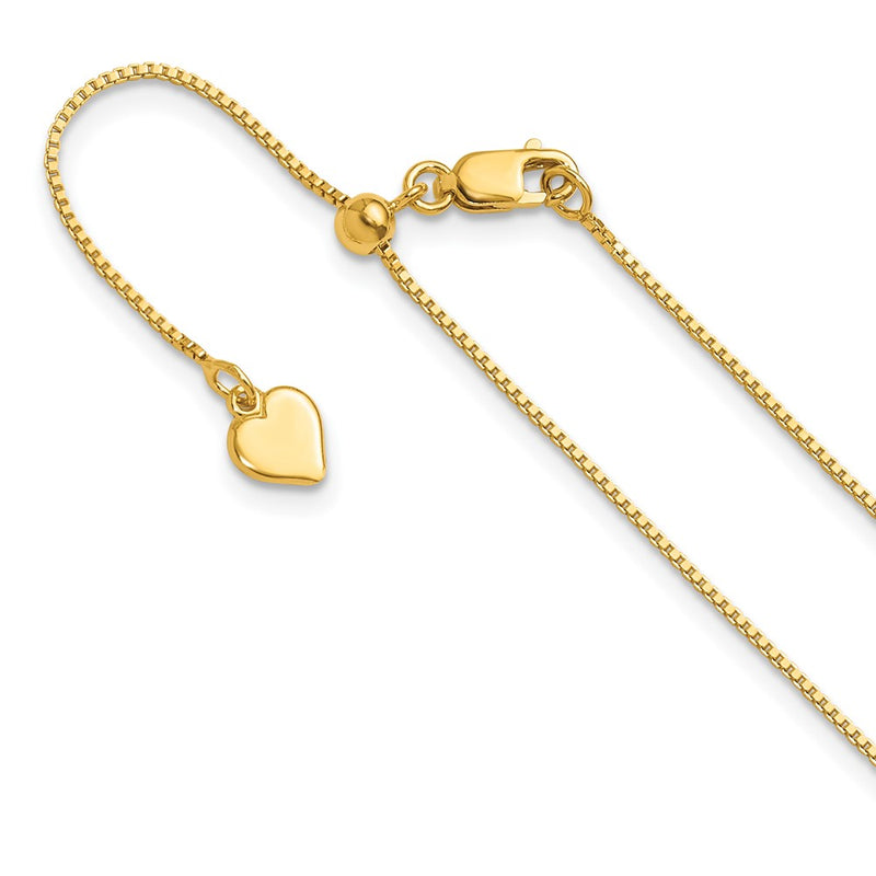 30 Inch Sterling Silver Gold-Plated Adjustable .85mm Box Chain Necklace