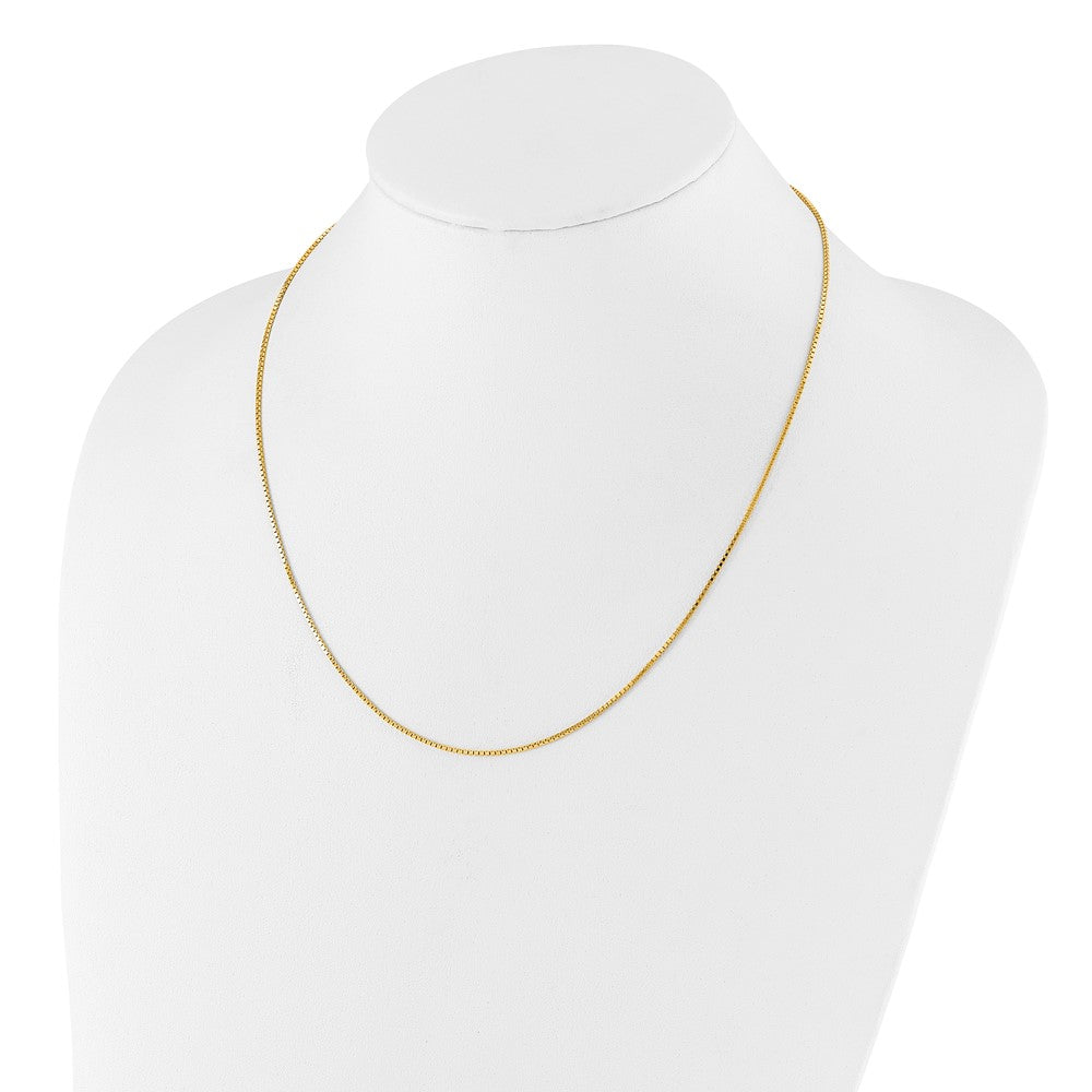 30 Inch Sterling Silver Gold-Plated Adjustable 1.1mm Box Chain Necklace