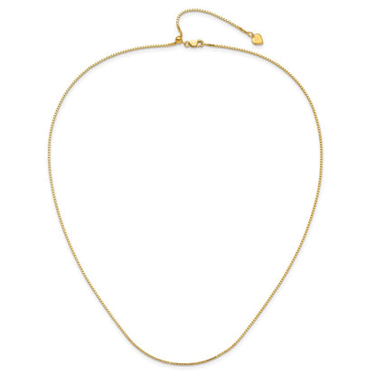 30 Inch Sterling Silver Gold-Plated Adjustable 1.1mm Box Chain Necklace