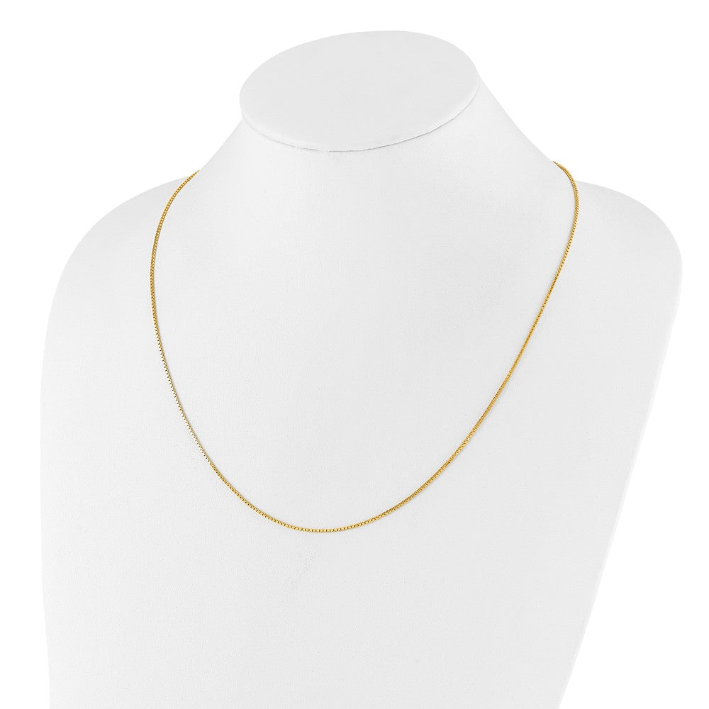 30 Inch Sterling Silver Gold-Plated Adjustable 1.1mm Box Chain Necklace