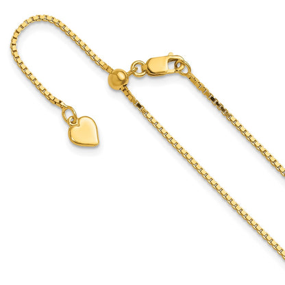 30 Inch Sterling Silver Gold-Plated Adjustable 1.1mm Box Chain Necklace