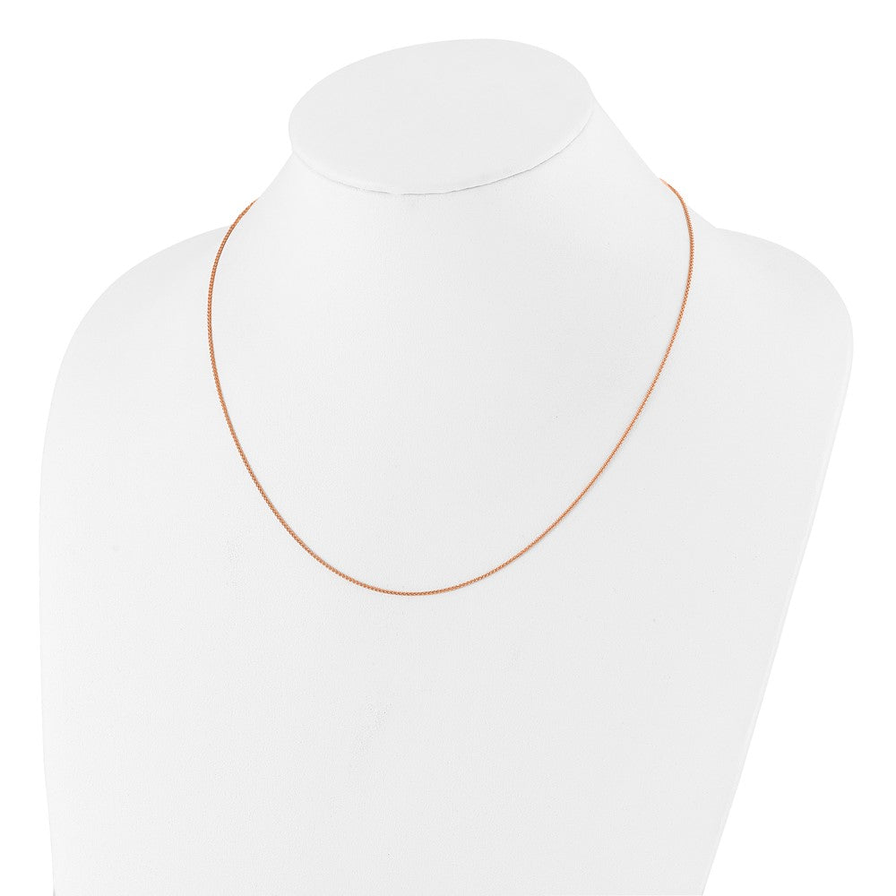 22 Inch Sterling Silver Rose Gold-Plated Adjustable 1mm Spiga Chain Necklace