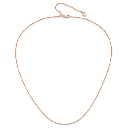 3 Inch Rose Plated Sterling Silver Gold Adjustable 1mm Spiga Chain Necklace