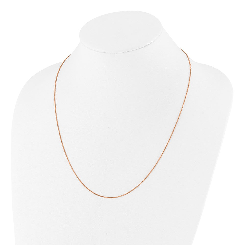 22 Inch Sterling Silver Rose Gold-Plated Adjustable 1mm Spiga Chain Necklace
