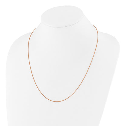 22 Inch Sterling Silver Rose Gold-Plated Adjustable 1mm Spiga Chain Necklace