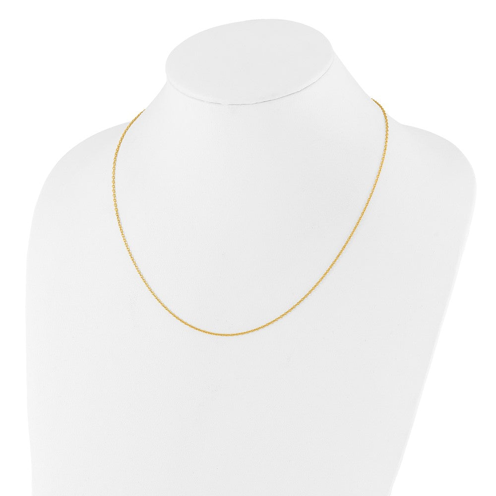 30 Inch Sterling Silver Gold-Plated Adjustable 1.4mm Cable Chain Necklace