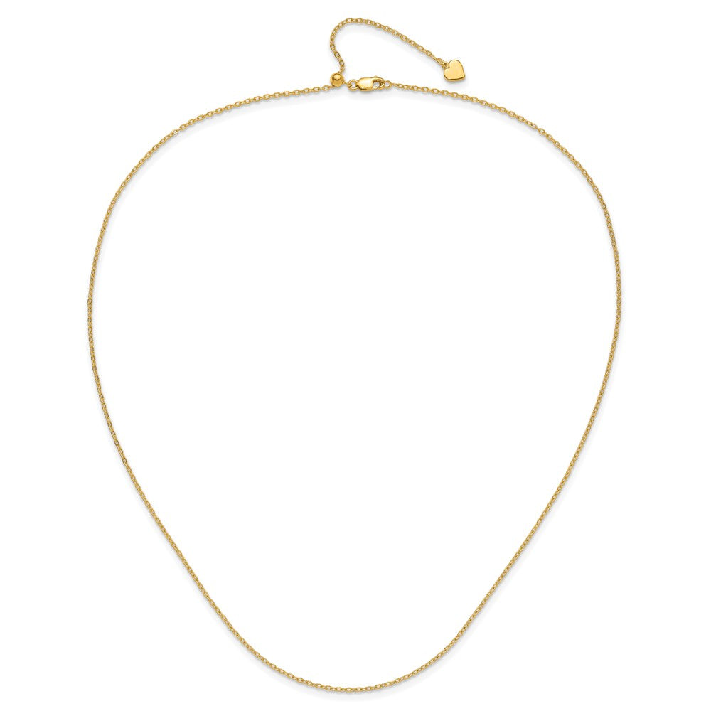 30 Inch Sterling Silver Gold-Plated Adjustable 1.4mm Cable Chain Necklace