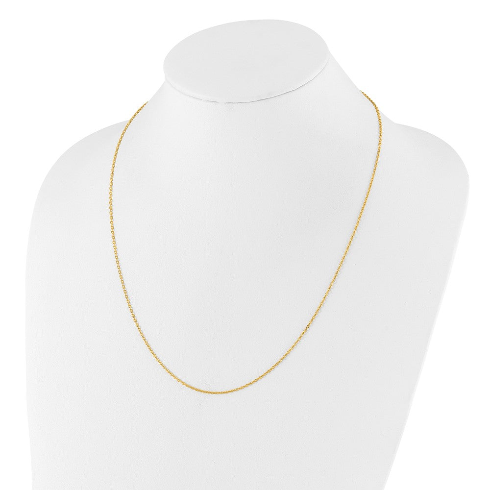 30 Inch Sterling Silver Gold-Plated Adjustable 1.4mm Cable Chain Necklace