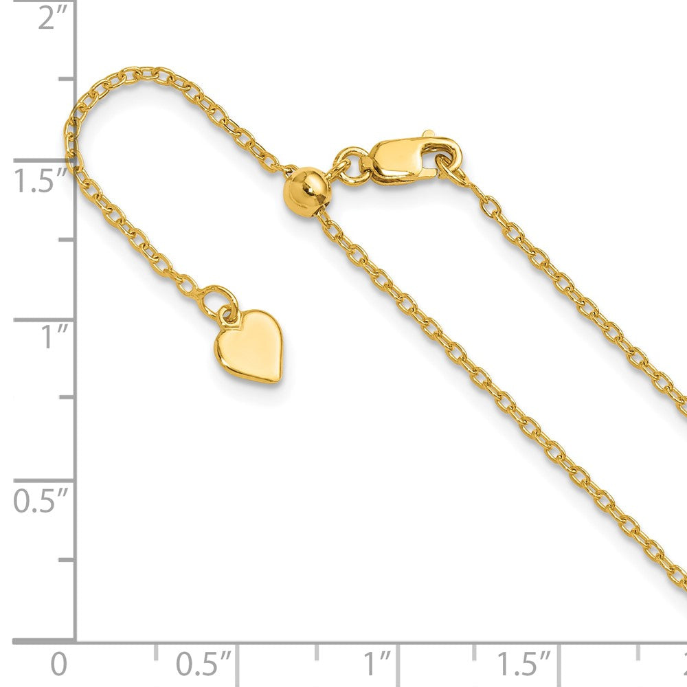 Sterling Silver Gold-Plated Adjustable 1.4mm Cable Chain Necklace