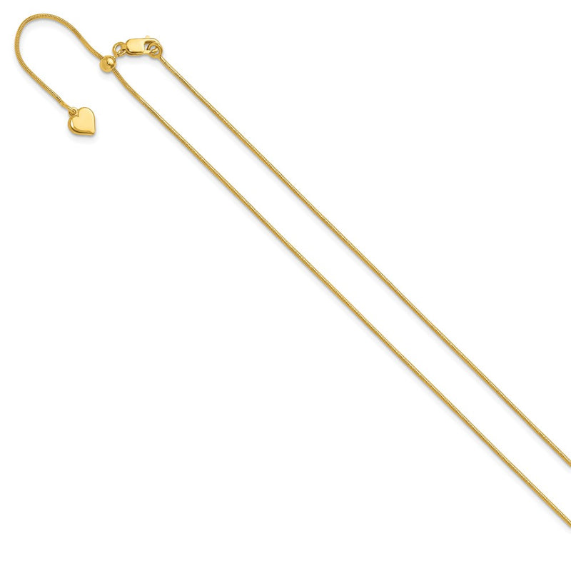 30 Inch Sterling Silver Gold-Plated Adjustable .95mm Snake Chain Necklace