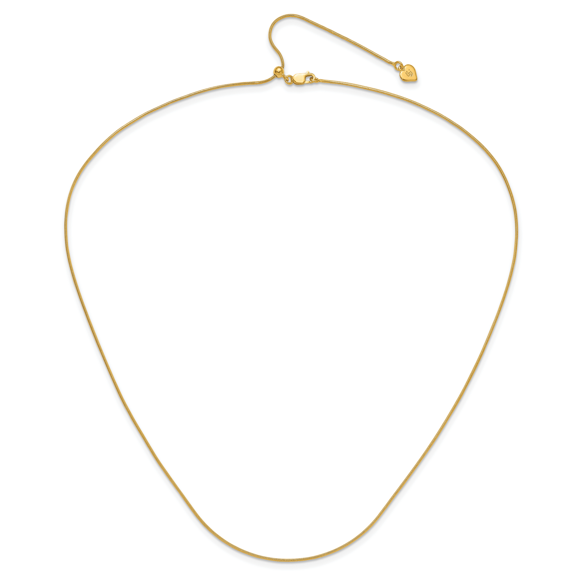 Sterling Silver Gold-Plated Adjustable .95mm Snake Chain Necklace