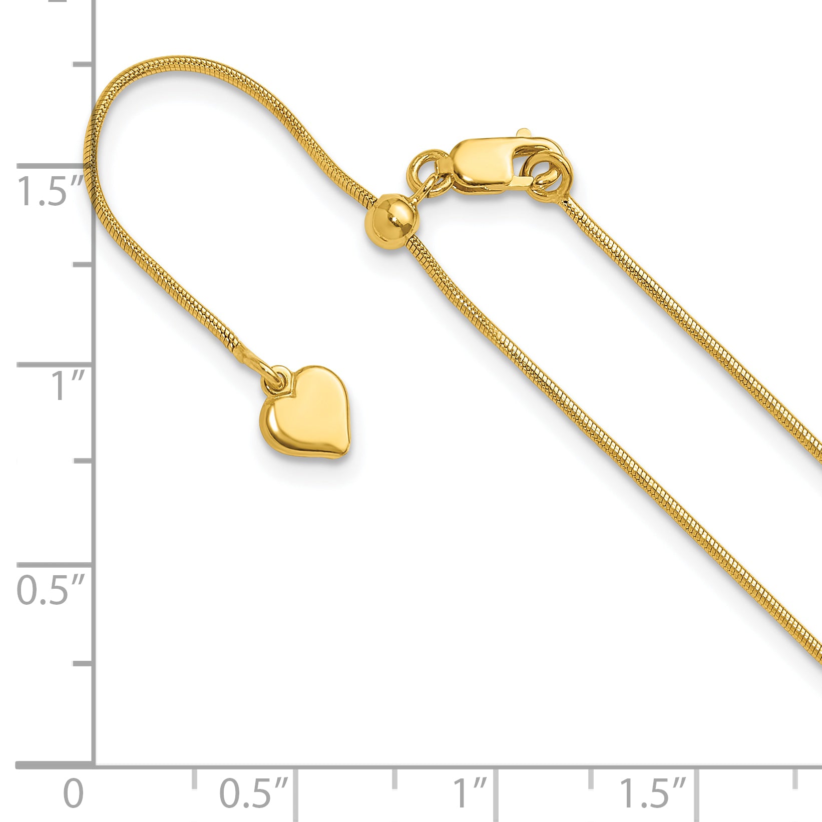 Sterling Silver Gold-Plated Adjustable .95mm Snake Chain Necklace