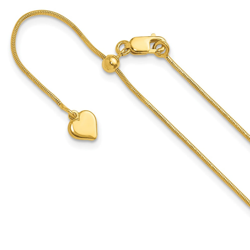 30 Inch Sterling Silver Gold-Plated Adjustable .95mm Snake Chain Necklace