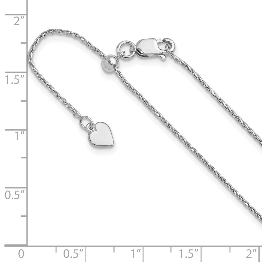 Sterling Silver Adjustable 1.1mm D/C Spiga Chain Necklace