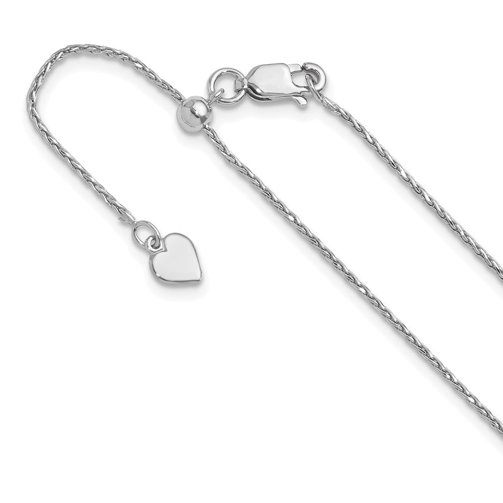 Sterling Silver Adjustable 1.1mm D/C Spiga Chain Necklace