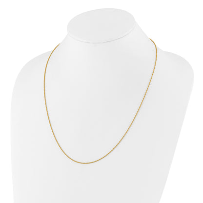 22 Inch Gold Plated Sterling Silver Adjustable 1.35mm Loose Rope Chain Necklace