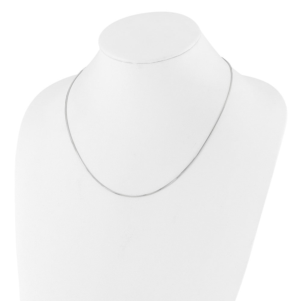 Sterling Silver Rh Plt Adjustable 1.2mm D/C Square Snake Chain Necklace