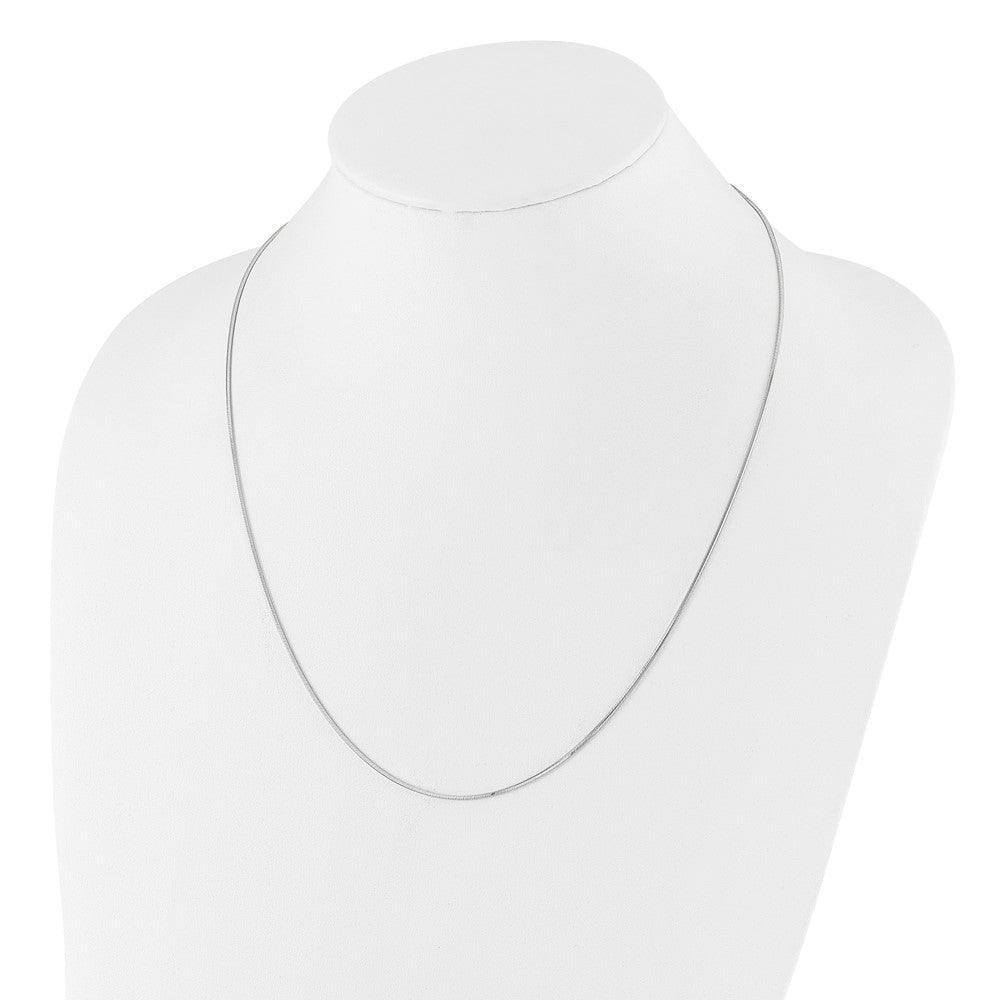 Sterling Silver Rh Plt Adjustable 1.2mm D/C Square Snake Chain Necklace