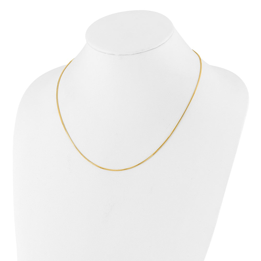 Gold Plated Sterling Silver Adjustable 1.2mm D/C Square Snake Chai