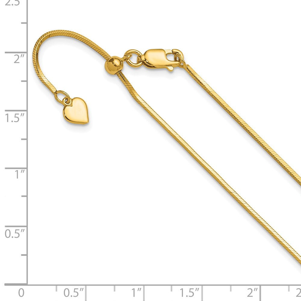 Gold Plated Sterling Silver Adjustable 1.2mm D/C Square Snake Chai