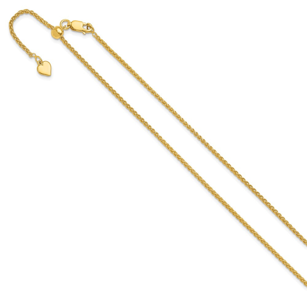 Gold Plated Sterling Silver Adjustable 1.6mm Spiga Chain Necklace